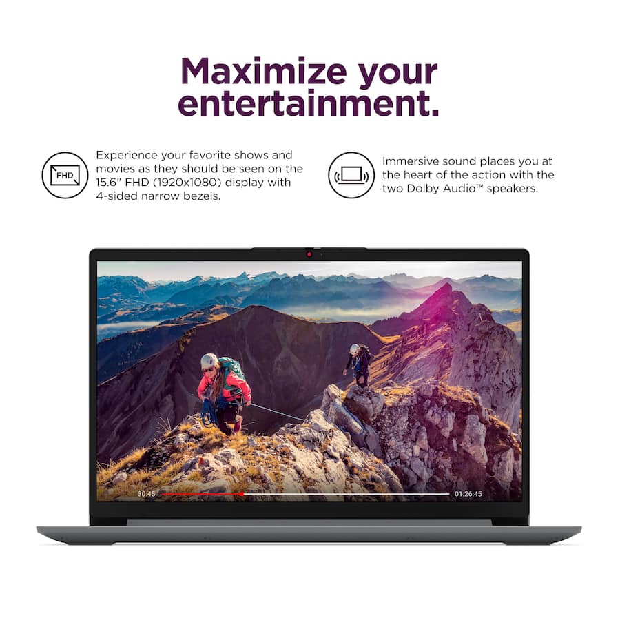 Lenovo - IdeaPad 1 15.6" Full HD Laptop- Intel Core i5-1335U 2023 - 16GB Memory - 256GB SSD - Cloud Grey 15IRU7