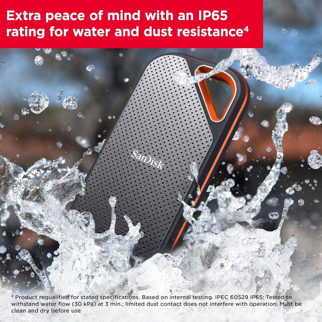 SANDISK 1TB Extreme PRO Portable SSD - Up to 2000MB/s - USB-C USB 3.2 Gen 2x2 - External Solid State Drive - SDSSDE81