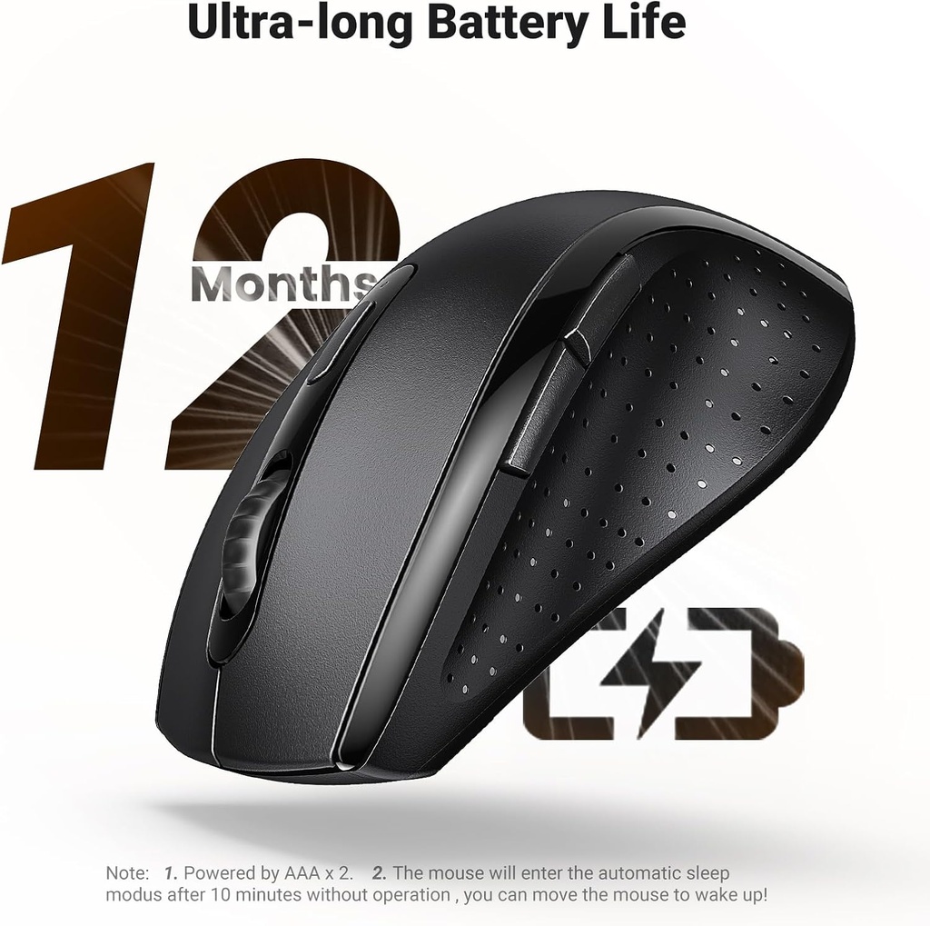 UGreen Wireless NanoUSB Mouse 1600DPI - Black 65773 MU331
