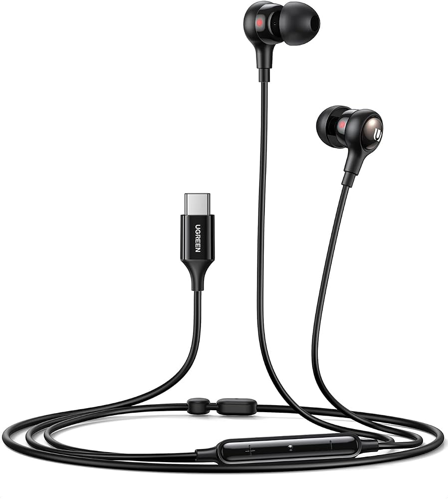 Ugreen USB-C Wired Earphones (Semi-In-Ear) with Microphone & Volume Control - Black 37562