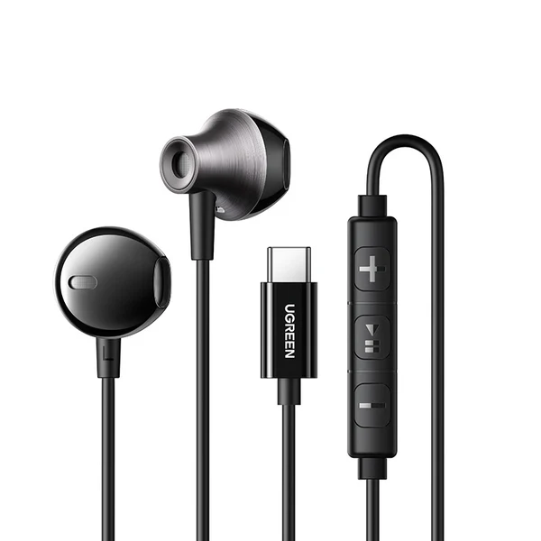 Ugreen USB-C Wired Earphones (Semi-In-Ear) with Microphone & Volume Control - Black 37562