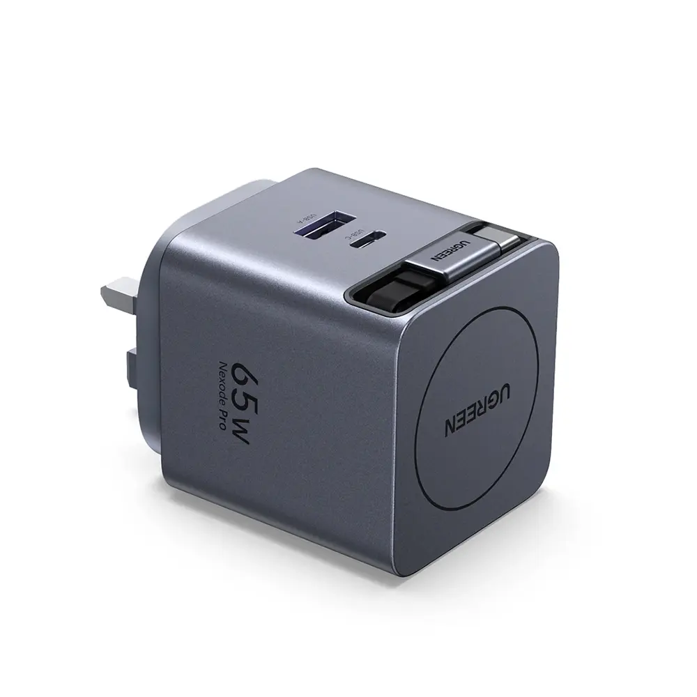 UGREEN Nexode 65W Charger with Retractable USB-C Cable 