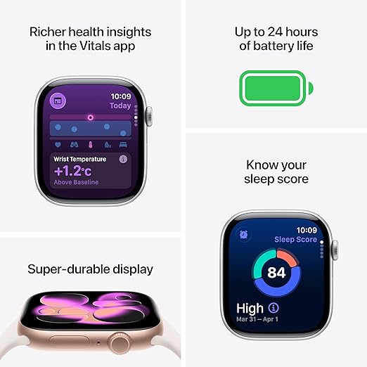 Apple Watch Series 11 GPS 42mm Rose Gold Aluminium Light Blush Sport Band S/M MEU04