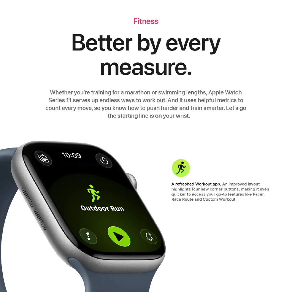 Apple Watch Series 11 GPS 42mm Space Grey Aluminium Black Sport Band - MEQW4
