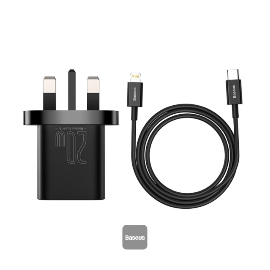 Baseus 20W PD Mini Şarj Cihazı Super Si 1C Duvar Şarj Cihazı | USB Type-C | 1M TZCCSUP-K01
