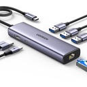 UGREEN 6-in-1 USB C HUB 3xUSB-A 3.0 + USB-C 100W PD + RJ45 + 4K HDMI Space Grey