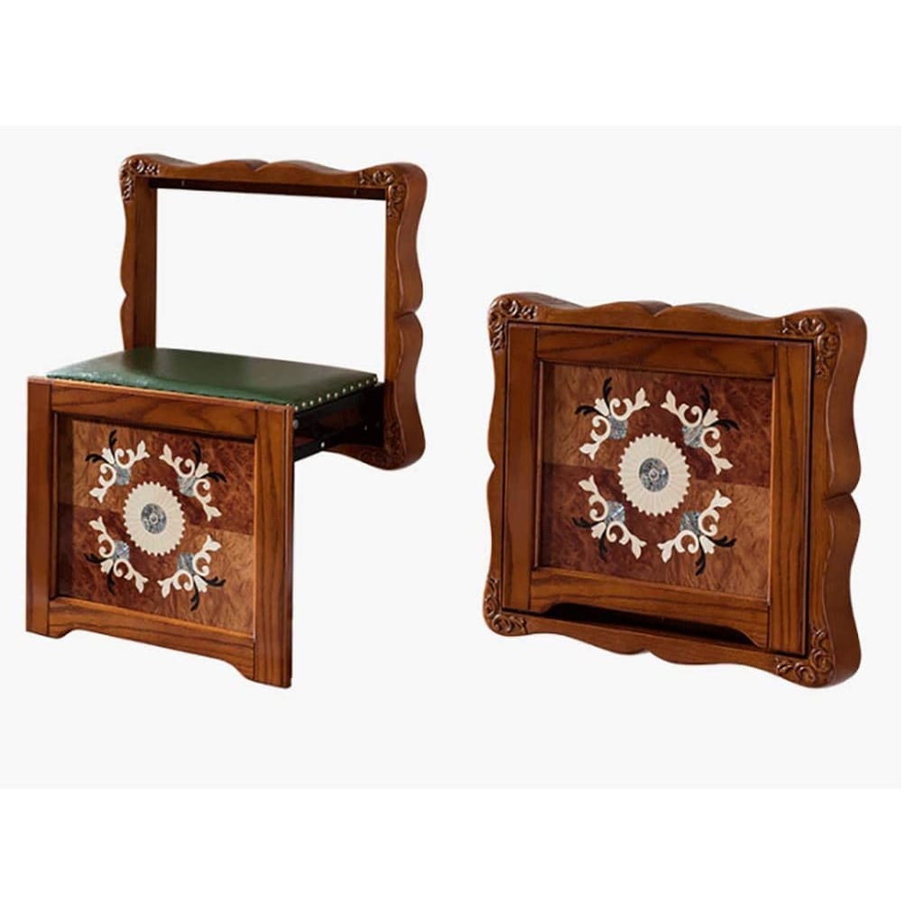 Duvar-Monte Edilmiş shoe stool AM01 Rubber wood+ second layer of cowhide