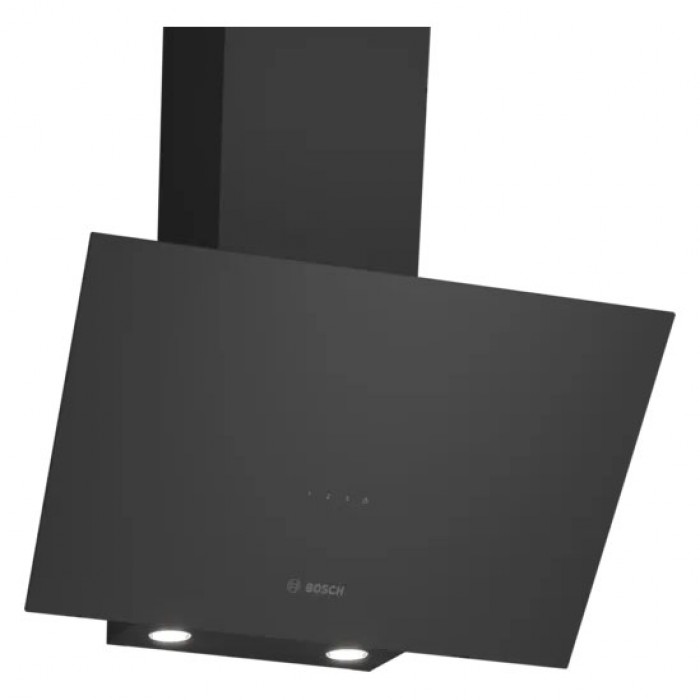 Bosch Serie 2 Wall-Mounted Cooker Hood, 60 cm, Black Glass, Black - DWK64PJ60T