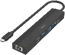 Hama USB Hub with 6 ports (3 x USB-A, USB-C, HDMI, LAN/Ethernet) - HM.200144