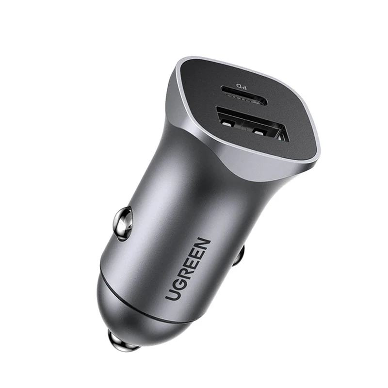 Ugreen Fast Car Charger USB-C & USB-A 30W PD PPS (gray) CD130 (40858)