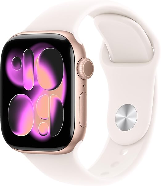 Apple Saat Serisi 11 GPS 46mm Rose Altın Aluminium Light Blush Sport Band S/M MEV64