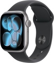 Apple Saat Serisi 11 GPS 46mm Uzay Grisi Alüminyum Siyah Spor Kayış S/M MEV04 - MEV44