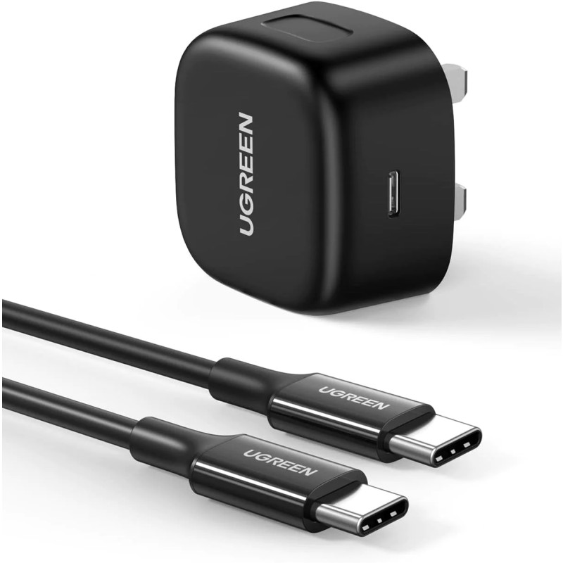 Ugreen 25W Pd Fast Charger With Usb Cable 2M – Black  (CD250-50577)