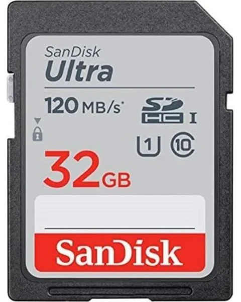 SanDisk Ultra 32 GB SDHC SD C10 U1 Flash Memory Card 120MB/s UHS-I HD SDSDUN4-032G-GN6IN 