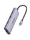 Adapter UGREEN 9-in-1 Hub USB-C 2x USB-A 3.0 USB-A 2.0 2x HDMI 4K/60Hz SD/TF RJ45 CM490 