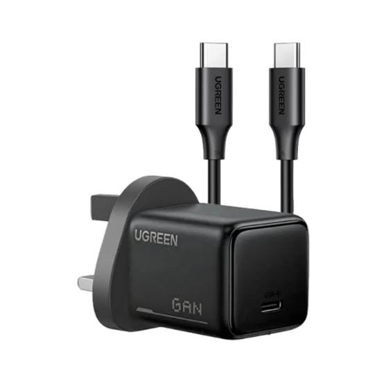 Ugreen Wall Charger GaN USB-C Port 30W With USB-C Cable - Black  75958
