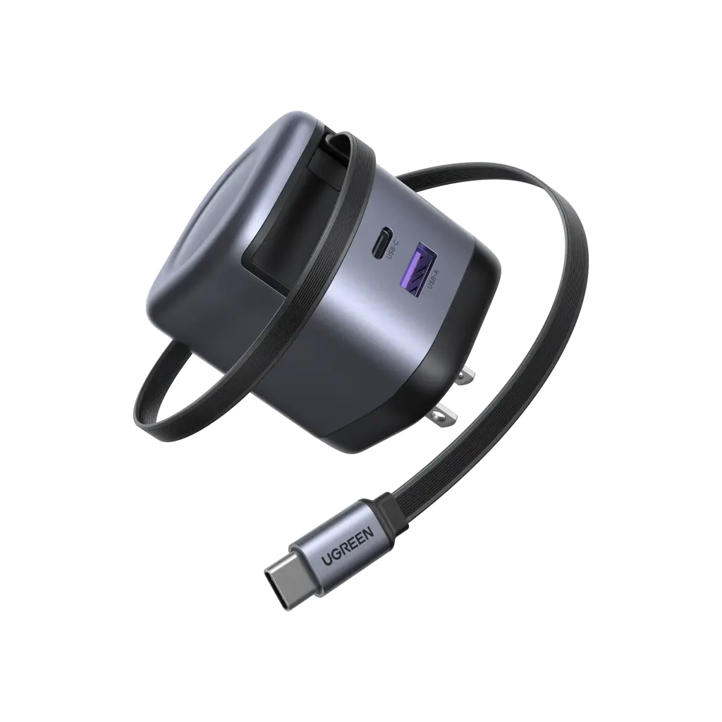 UGREEN Nexode 65W Charger with Retractable USB-C Cable 