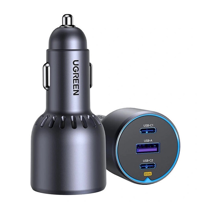 Ugreen EC703 Car Charger USB + 2x USB-C 75W Black - EC703 35024